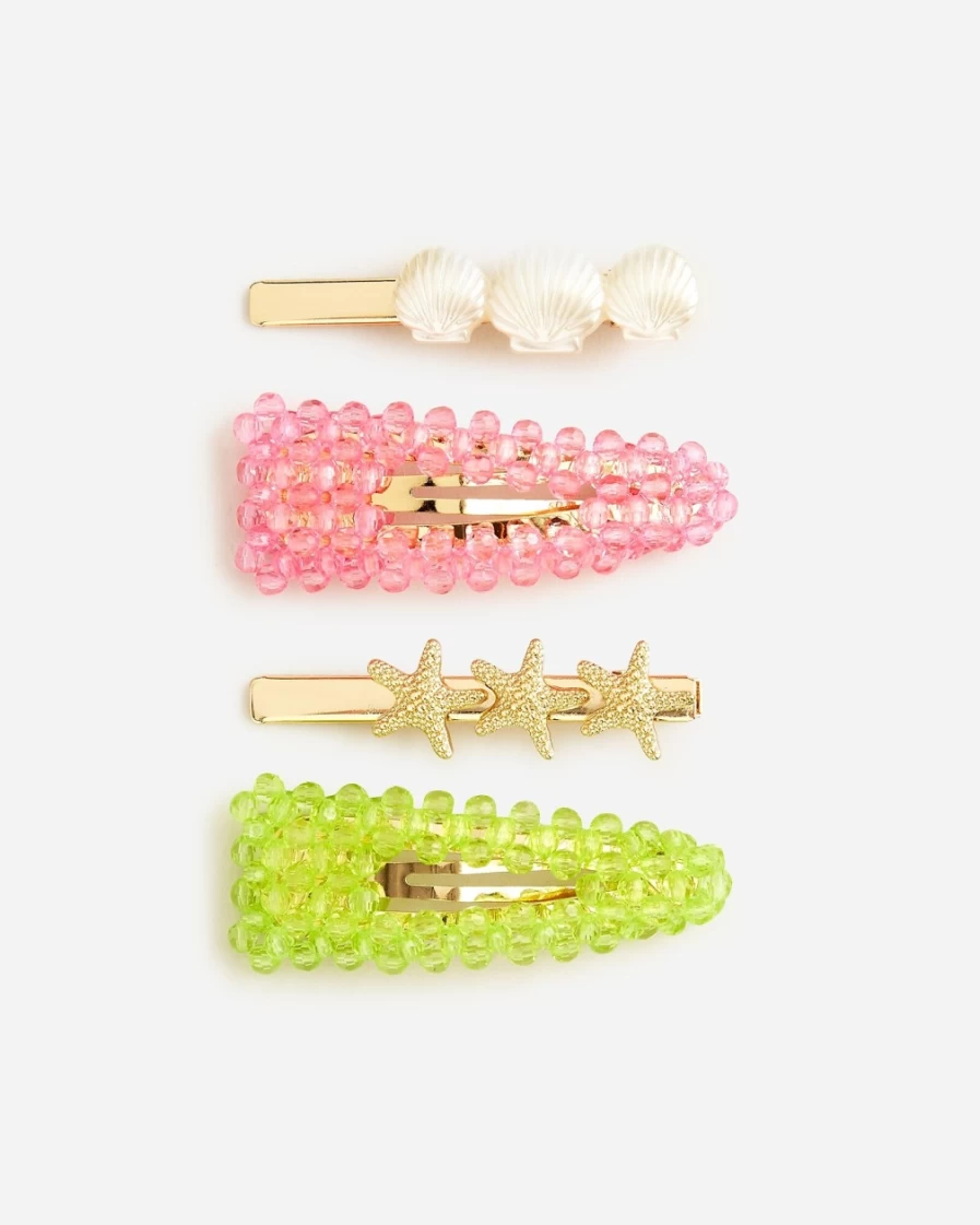 J.Crew Girls' Retro Pink Mermaid Hair Clips Pack for Kids