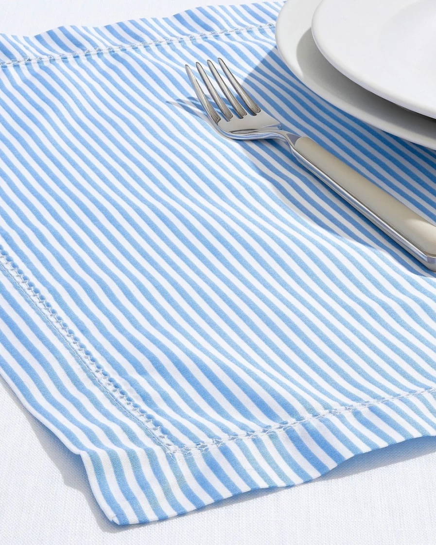 J.Crew Heritage Seersucker Stripe Place Mats, Set of 4, Pale Seascape Color
