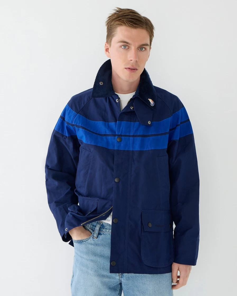 Men's Limited-Edition J.Crew X Barbour Dark Navy Bedale Waxed Jacket