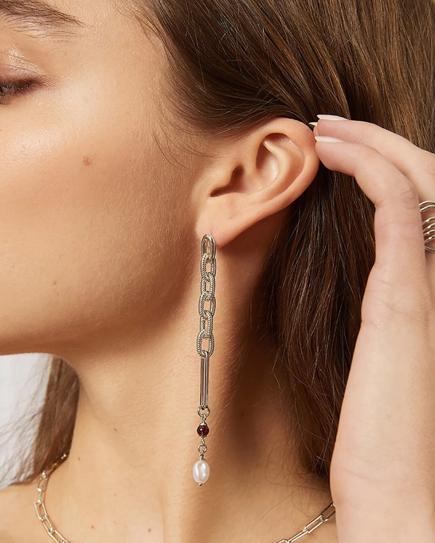 J.Crew Women's Silver Lady Grey Montage Earrings | Stylish Sterling Silver Jewelry