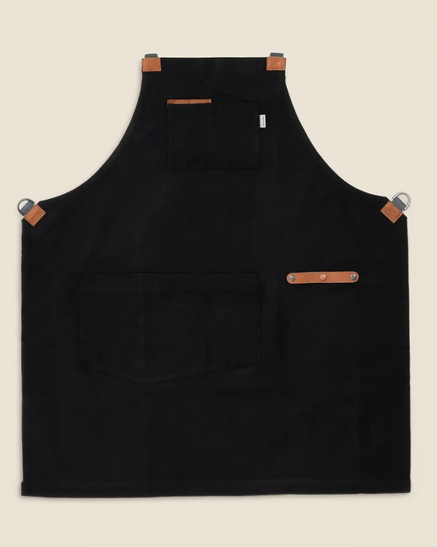 J.Crew Black Barebones Chef Grilling Apron - Durable & Stylish Kitchen Apron for Cooking & BBQ