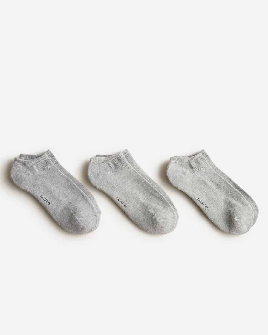 J.Crew Men's Athletic Socks Three-Pack in Heather Graphite