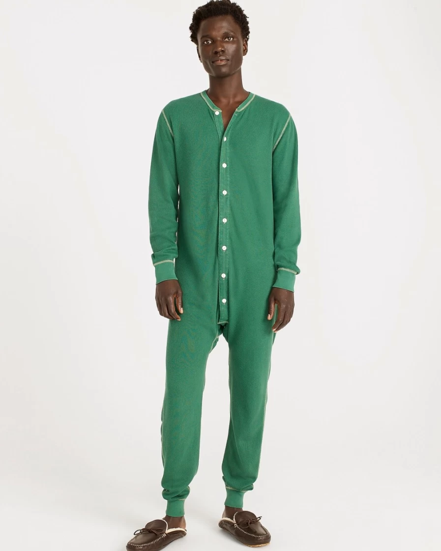 J.Crew Men's Deep Alpine Waffle-Knit Union Suit - Thermal Long Underwear
