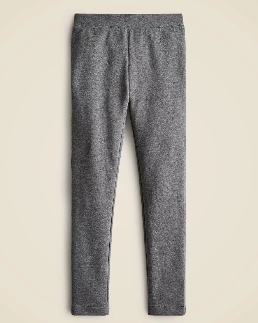J.Crew Girls' Cozy Everyday Leggings in Heather Carbon - Soft & Comfortable Kids' Leggings
